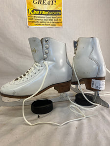 Used Celebrity White Size 4 Figure Skates MK Sheffield Fiesta Steel