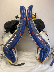 Used Bauer supreme one70 Size 28" + 1" Red White Blue Ice Hockey Goalie Leg Pads